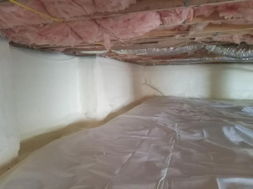 Crawl space encapsulation with closed-cell spray foam for Flat Roof Repair in Norway